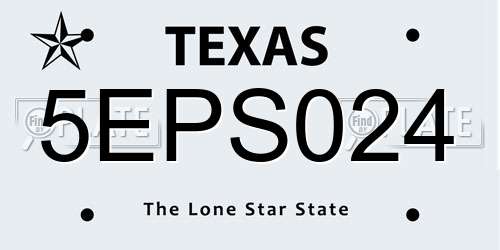 5EPS024 Texas License Plate