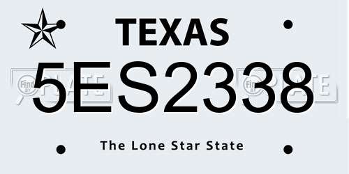 5ES2338 Texas License Plate