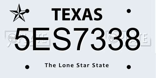 5ES7338 Texas License Plate