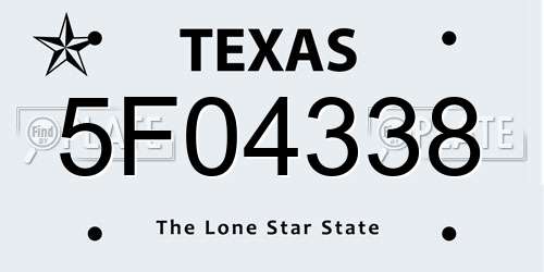 5F04338 Texas License Plate