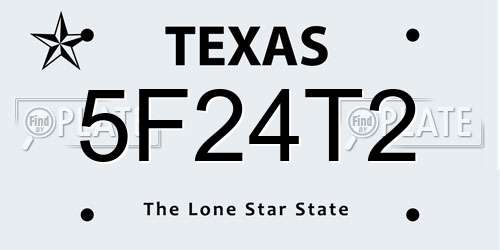 5F24T2 Texas License Plate