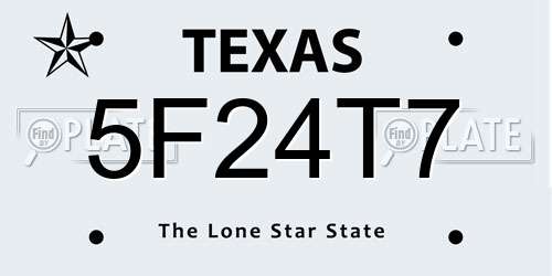 5F24T7 Texas License Plate