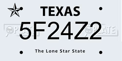 5F24Z2 Texas License Plate