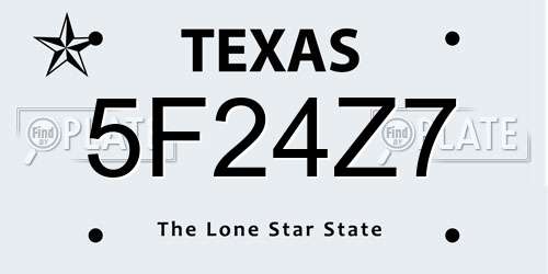 5F24Z7 Texas License Plate