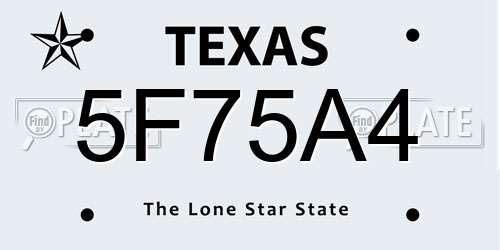 5F75A4 Texas License Plate