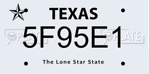 5F95E1 Texas License Plate