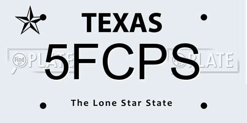 5FCPS Texas License Plate