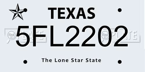 5FL2202 Texas License Plate