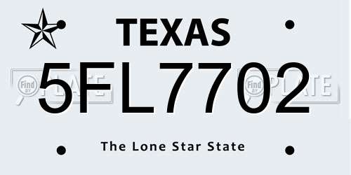 5FL7702 Texas License Plate