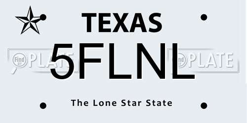 5FLNL Texas License Plate