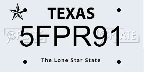 5FPR91 Texas License Plate