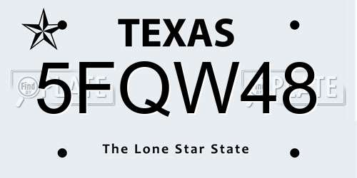 5FQW48 Texas License Plate