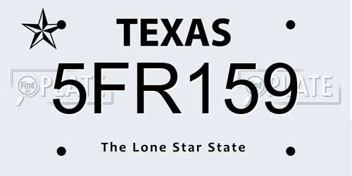 5FR159 Texas License Plate