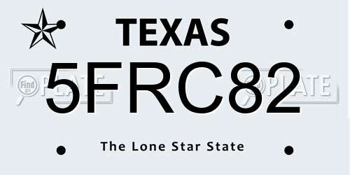 5FRC82 Texas License Plate