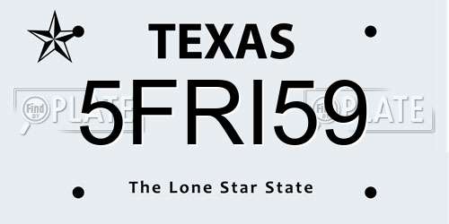 5FRI59 Texas License Plate