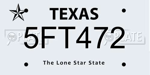 5FT472 Texas License Plate