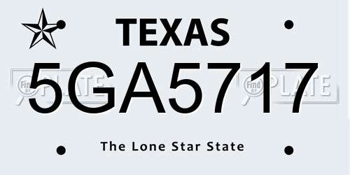 5GA5717 Texas License Plate