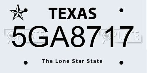 5GA8717 Texas License Plate