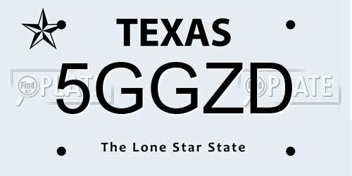 5GGZD Texas License Plate