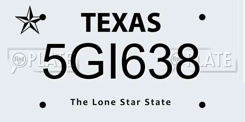 5GI638 Texas License Plate