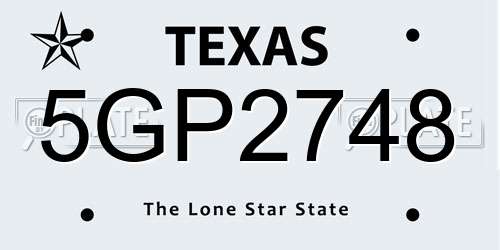 5GP2748 Texas License Plate