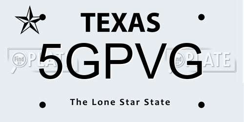 5GPVG Texas License Plate