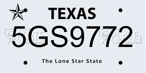 5GS9772 Texas License Plate
