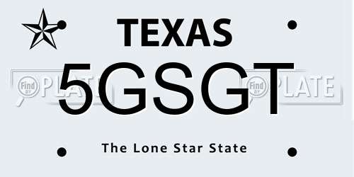 5GSGT Texas License Plate