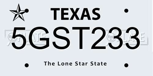 5GST233 Texas License Plate