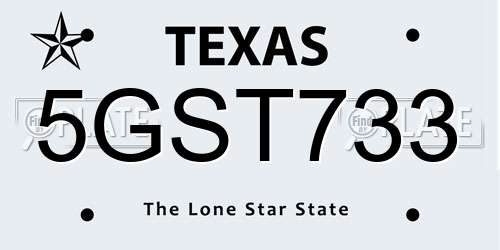 5GST733 Texas License Plate