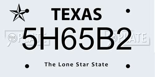 5H65B2 Texas License Plate