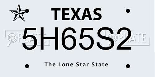 5H65S2 Texas License Plate