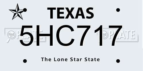 5HC717 Texas License Plate