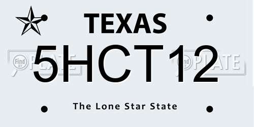 5HCT12 Texas License Plate