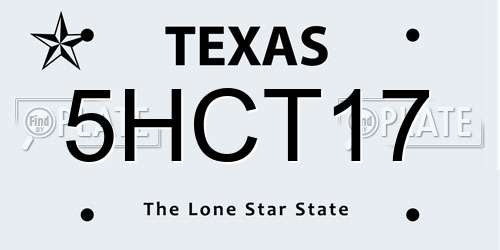5HCT17 Texas License Plate
