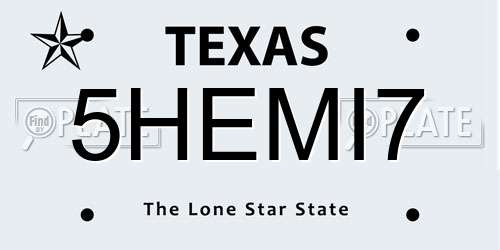 5HEMI7 Texas License Plate