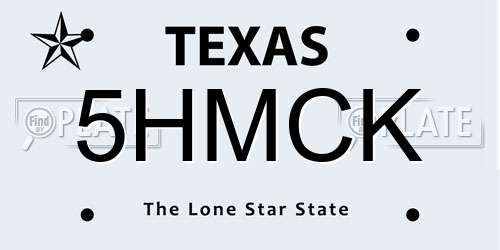 5HMCK Texas License Plate
