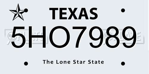 5HO7989 Texas License Plate