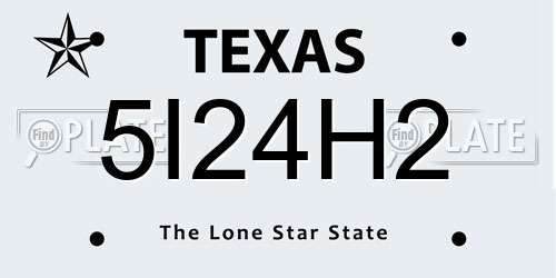 5I24H2 Texas License Plate