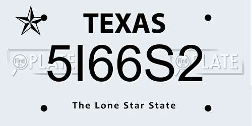 5I66S2 Texas License Plate