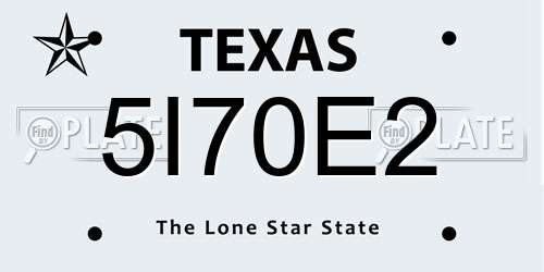 5I70E2 Texas License Plate