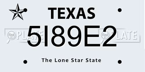 5I89E2 Texas License Plate