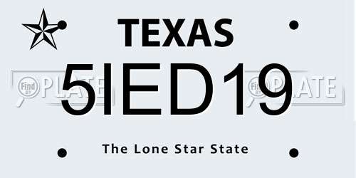 5IED19 Texas License Plate