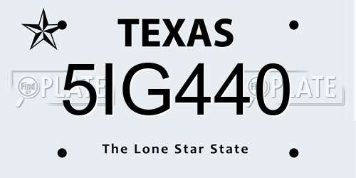 5IG440 Texas License Plate