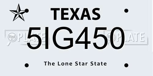 5IG450 Texas License Plate