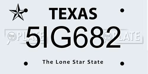 5IG682 Texas License Plate