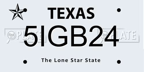 5IGB24 Texas License Plate