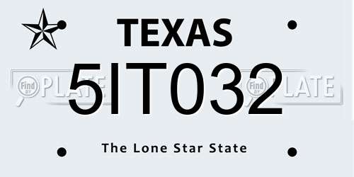 5IT032 Texas License Plate
