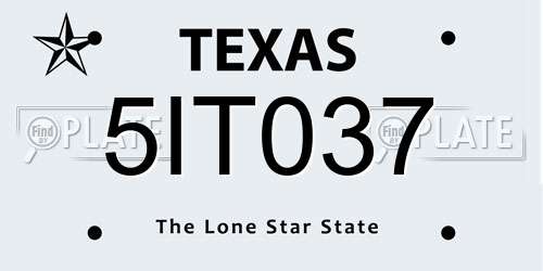 5IT037 Texas License Plate