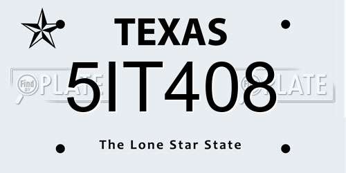 5IT408 Texas License Plate